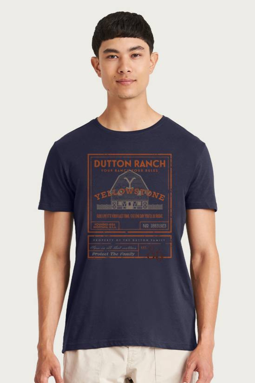 Navy Yellowstone Est. 86 Protect The Family T-Shirt